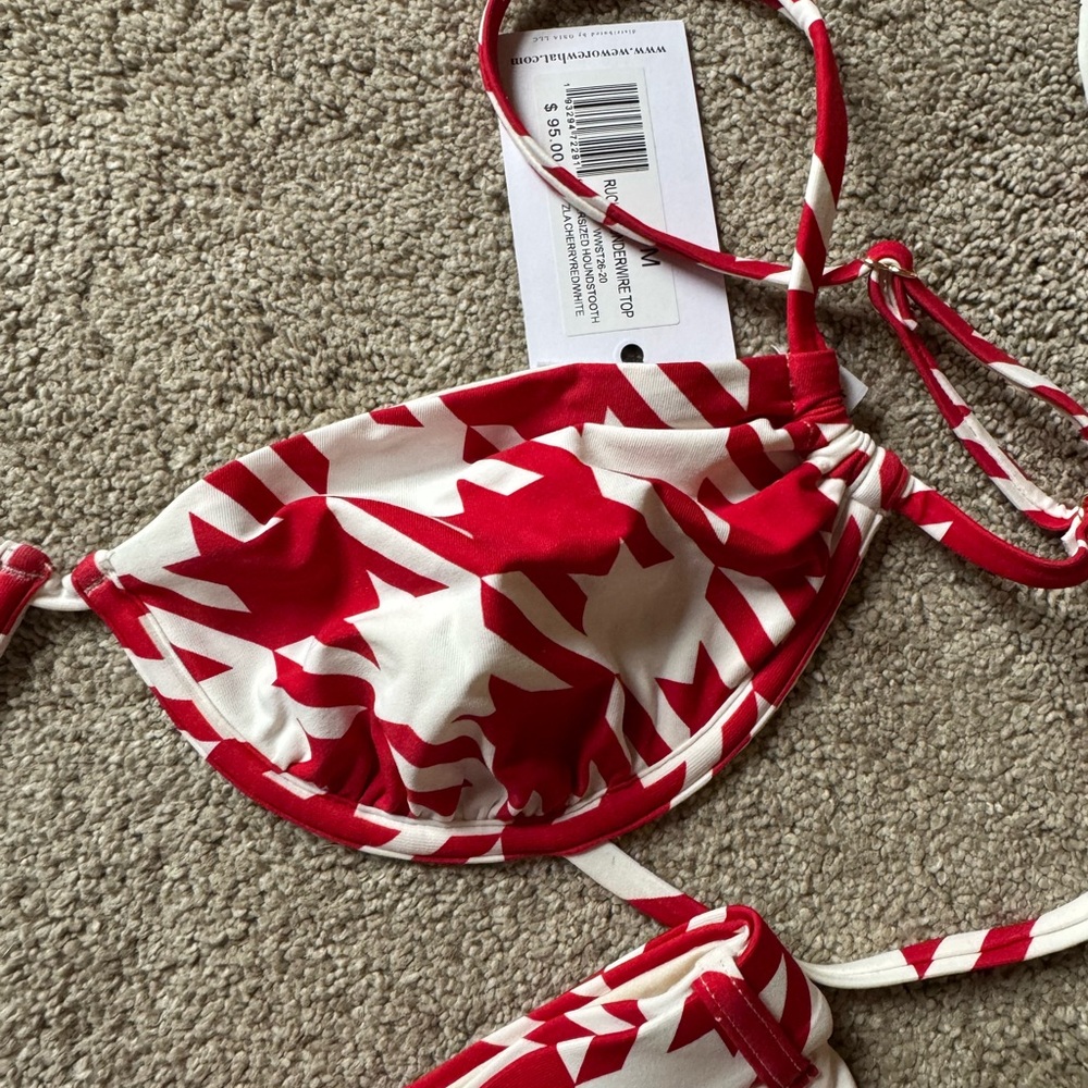 WeWoreWhat Red and White Houndstooth Bikini - Picture 6 of 6